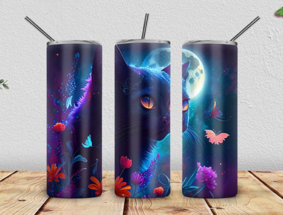 Black Cat 20oz Skinny Tumbler PNG Review