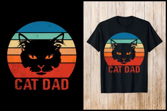 Cat Dad Vintage Retro T-Shirt Design Review