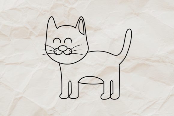 Cat Line Art Illustration Clipart SVG Review