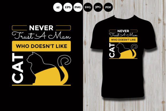 Cat Typography Vector T Shirt Design Review