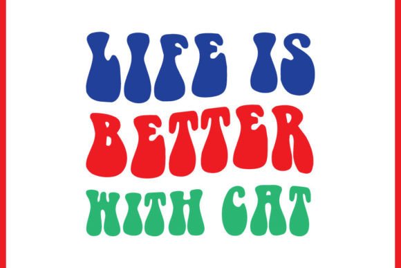 Retro Unique Cat T-shirt Design Life