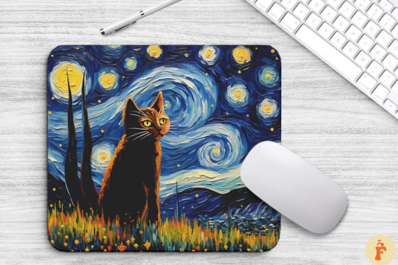 Starry Night Abyssinian Cat Mouse Pad Review