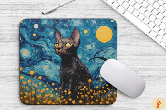 Starry Night Sphynx Cat Mouse Pad Review