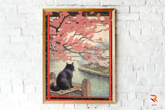 Traditional Japan Painting Cat Wall Art Review